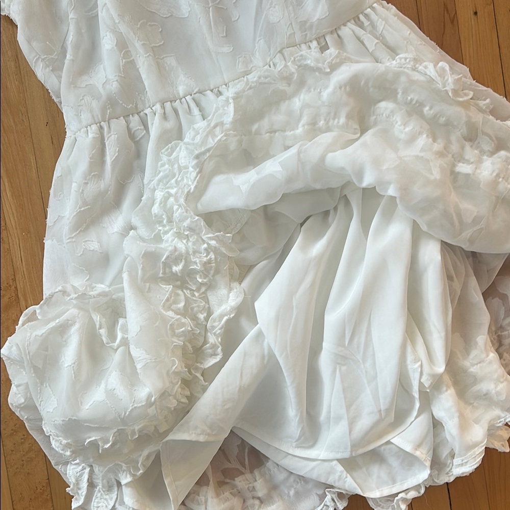 Lulus White Ruffled Dress XS - Picture 5 of 8